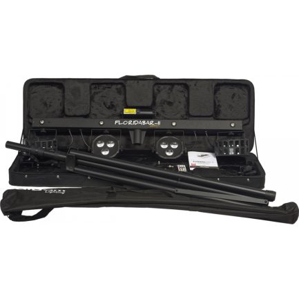 Set luci illuminazione FLORIDA BAR II con Laser Proiettori Par led 4in1 e Supporto Stativo - immagine 5