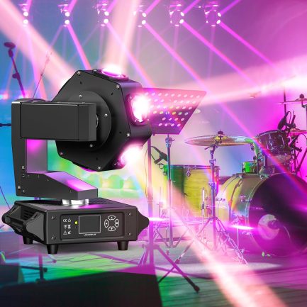 Mini Testa Mobile Dominator Con Fascio Beam LED RGBW 6x50w Rotazione Infinita 360°