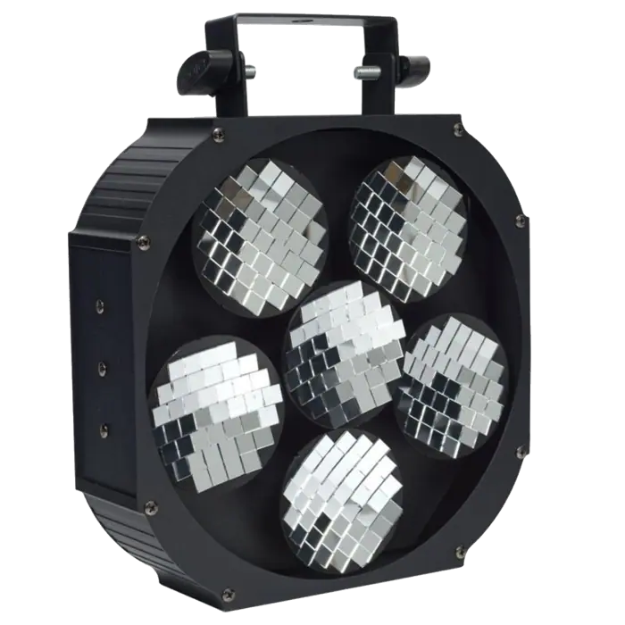 Effetto Sfera Mirrorball MOVING MIRROR 6 con dischi curvi rotanti Motorizzati 1