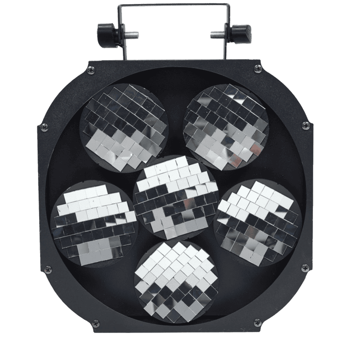 Effetto Sfera Mirrorball MOVING MIRROR 6 con dischi curvi rotanti Motorizzati