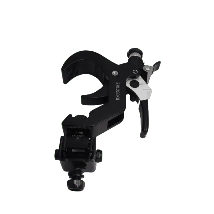 Gancio aliscaf Selflock Hook swl250 a C con blocco a serraggio e Bullone per Truss e Teste mobili 1