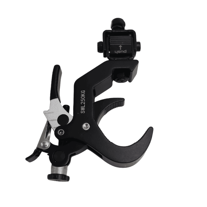 Gancio aliscaf Selflock Hook swl250 a C con blocco a serraggio e Bullone per Truss e Teste mobili 3