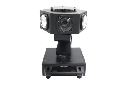 Mini Testa Mobile Dominator Con Fascio Beam LED RGBW 6x50w Rotazione Infinita 360° - immagine 5