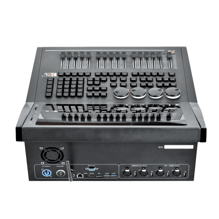 LAMPO Baton T3 con 4 universi tousch screen centralina luci DMX 512 professionale con flight cases kingkong 4