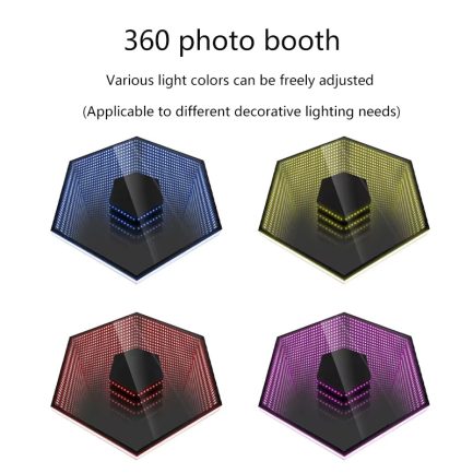 Photo BOOTH In Vetro Esagonale con Anello di Luce SELFIE e Poggiapiedi Luminoso RGB Con Flight Case Incluso - immagine 5