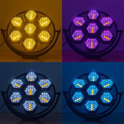 Mini Port Flower 7x60W Design Retrò Lampada a Riflettore Vintage LED RGB con Luce Calda - immagine 9