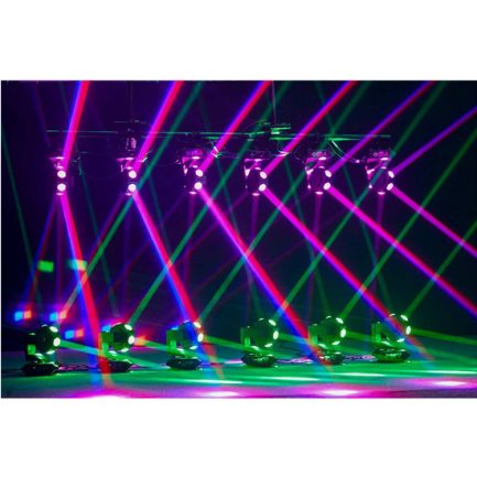 Mini Testa Mobile Dominator Con Fascio Beam LED RGBW 6x50w Rotazione Infinita 360° - immagine 8