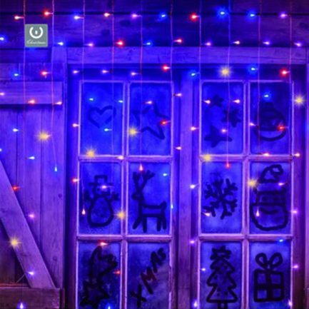 Tenda luminosa 200x150cm da 210 LED Multicolor per uso interno esterno IP44 con alimentatore incluso