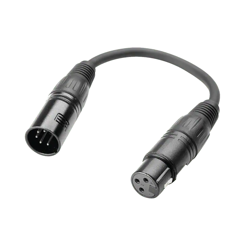 كابل Adam Hall Cables 3 STAR DGF 0020 DMX مزود بموصل XLR أنثى بثلاثة دبابيس وموصل XLR ذكر بخمسة دبابيس