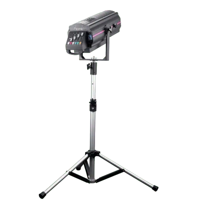 Faro seguipersona con LED da 350 W e ruota colori completo di Baule FlightCase 2