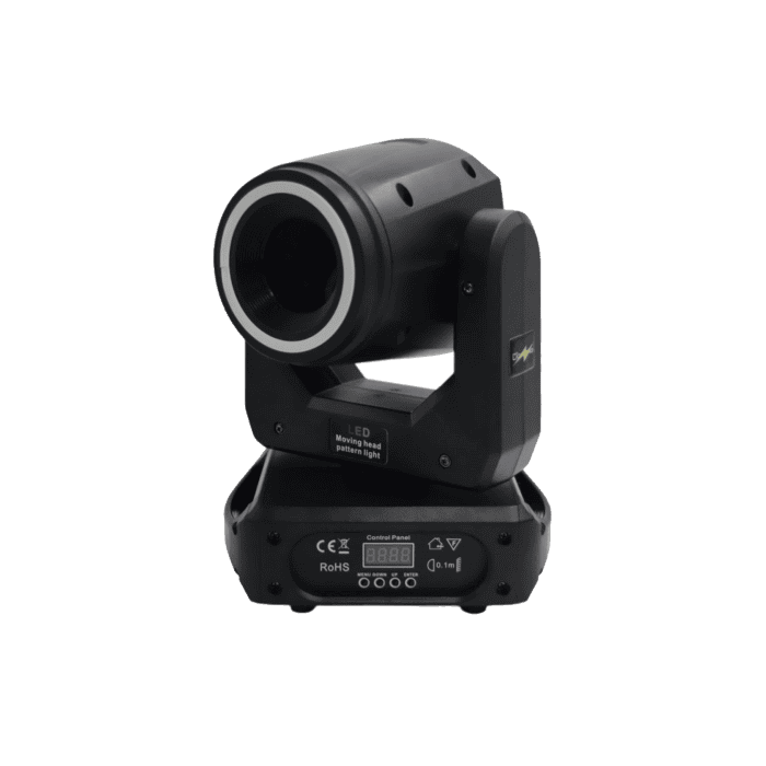 Mini Testa Mobile Spot LED 150W Prisma Rotante Con Anello RING RGB Alimentazione VDE 1