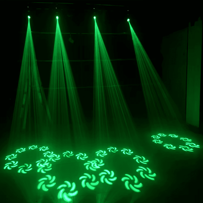 Mini Testa Mobile Spot LED 150W Prisma Rotante Con Anello RING RGB Alimentazione VDE 6