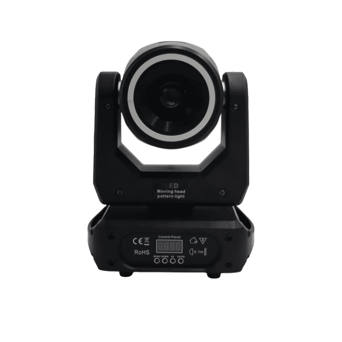 Mini Testa Mobile Spot LED 150W Prisma Rotante Con Anello RING RGB Alimentazione VDE