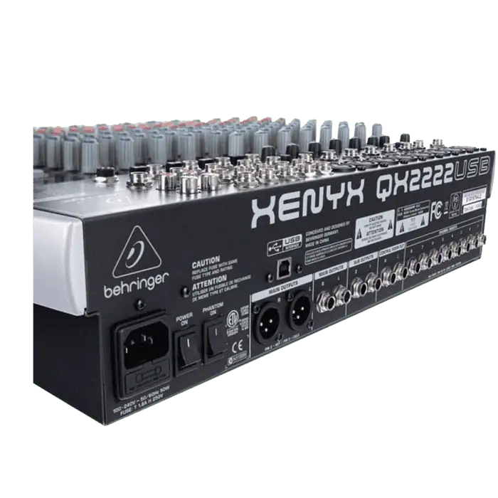 Mixer audio Behringer Xenyx QX2222USB a 22 canali con fader da 60mm 3