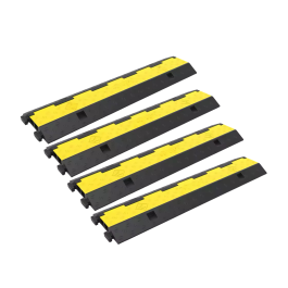 Kit 4 Rampe Passacavo Modulare A 2 Canaline Protezione Cavo In Gomma E PVC A 2 Vie Carico 4,9 Kg Per Spettacolo