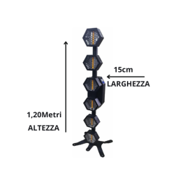 Mini Port Flower linear retro light con Baule Flight Case da 4 pezzi