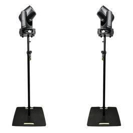 Kit supporto stativo base gravity con coppia mini Liunar Beam 230 completo di flight case