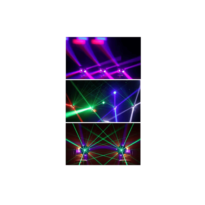 Mini Testa Mobile Alien LED RGBW Con Luce Calda Piu Laser Verde Rotazione Infinita 360 4