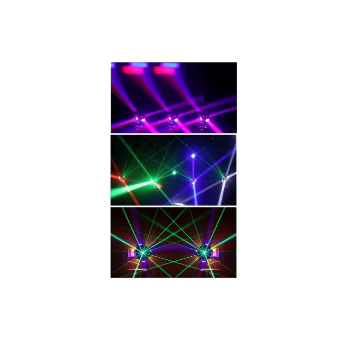 Mini Testa Mobile Alien LED RGBW Con Luce Calda Piu Laser Verde Rotazione Infinita 360 4