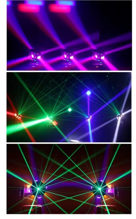 Mini Testa Mobile Alien LED RGBW Con Luce Calda Più Laser Verde Rotazione Infinita 360° - immagine 5