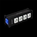 PowerCon Splitter a 4 Uscite su Sfondo Nero