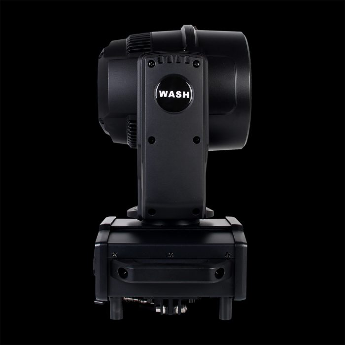 Testa Mobile Wash 7x40W RGBW IP65 in Prospettiva Laterale su Sfondo Nero