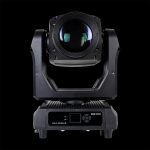 Testa Mobile Mini Sharpy 380W IP65 in Prospettiva Frontale su Sfondo Nero