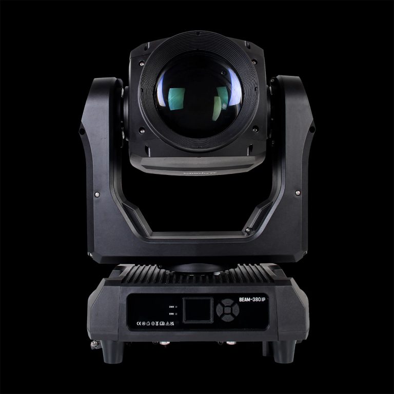 Testa Mobile Turtle Waterproof 380W IP65 in Prospettiva Frontale su Sfondo Nero