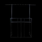 Tavolo DJ Professionale con Struttura in Acciaio Regolabile su Sfondo Nero