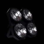 Accecatore Professionale 4x100W RGB su Sfondo Nero
