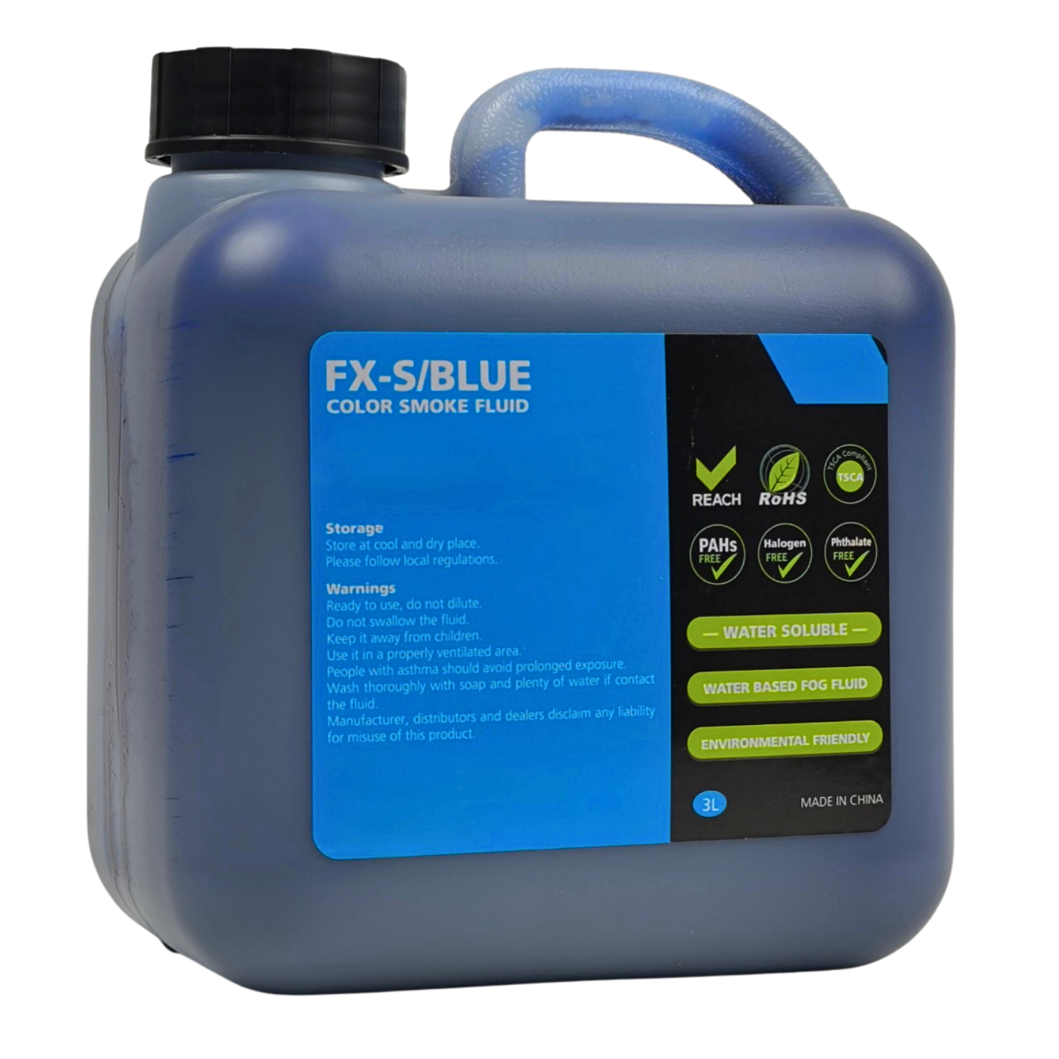Liquido Fumo Colorato Blu Smoke Blue 3L per Hurricane Color – Color Smoke Fluid Professionale 1 maglietta verde 2