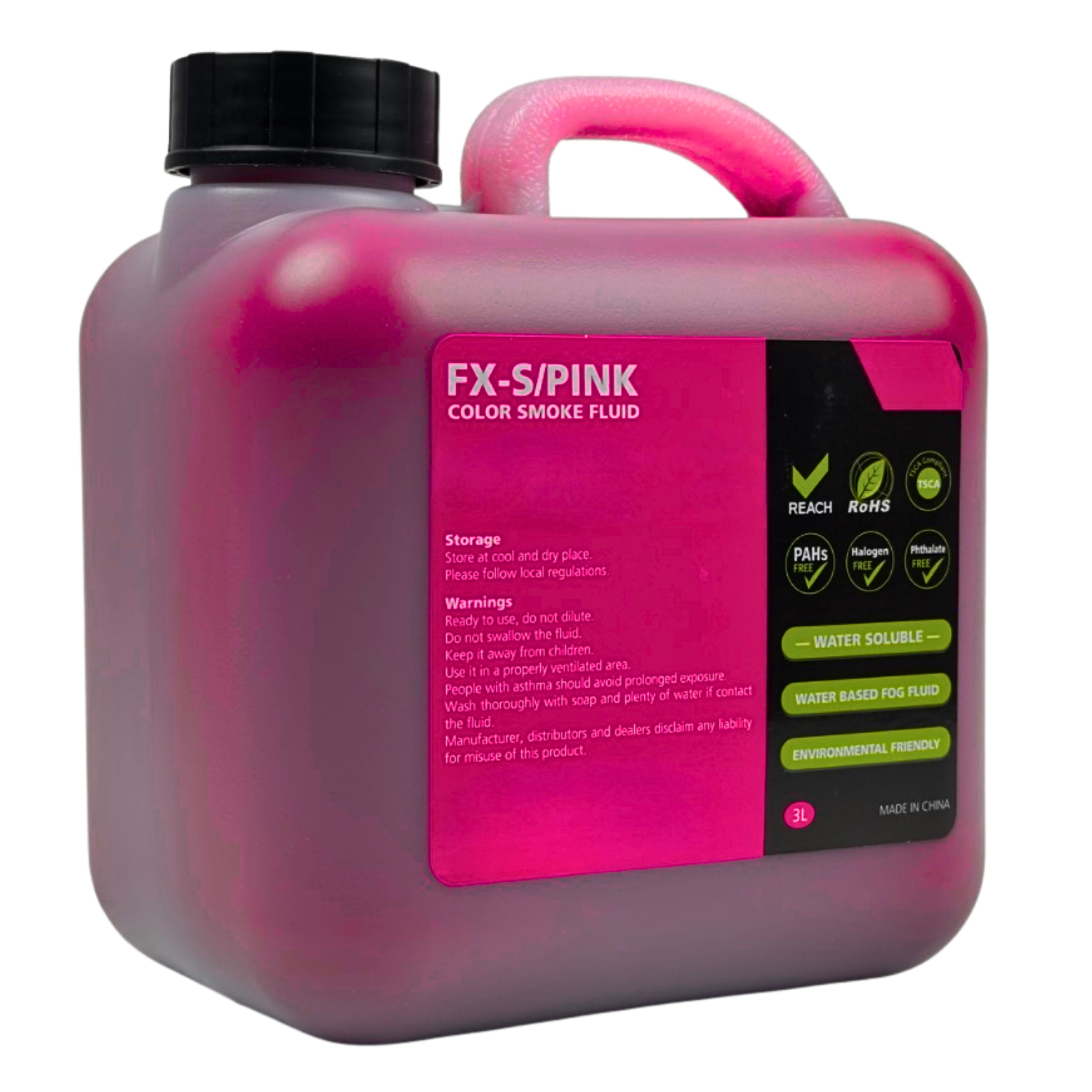Liquido Fumo Colorato Rosa FX-S/PINK 3L per Hurricane Color – Color Smoke Fluid Professionale 1 maglietta verde 3