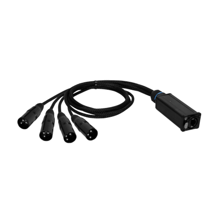 CATBOX 4 XLR Maschio a RJ45 EtherCON Cat.6a per Audio e DMX Professionale
